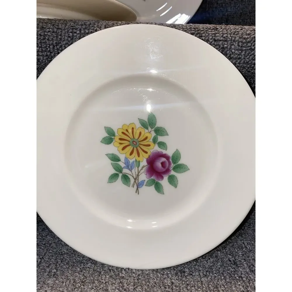 Lenox Butterfly Meadow Set of 5 Party Snack Plates Set 8” Flora Flower Lot White